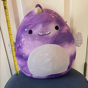 Squishmallows Purple Narwhal Plush with Gray Belly